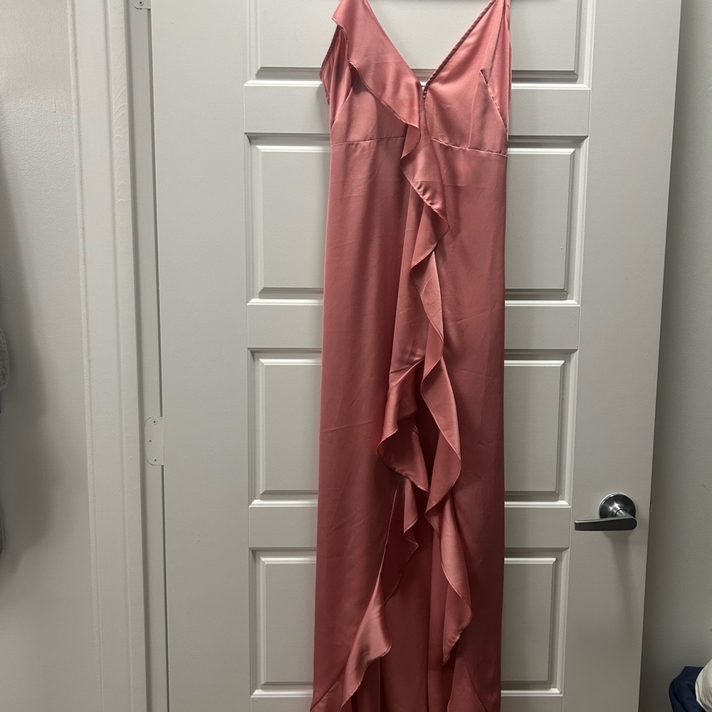 Elegant Pink Ruffle Dress